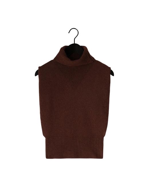 ROUGE EDIT Truien & Vesten ,Bruin ,Wol Roucleo Roll Neck Knit West in het Brown