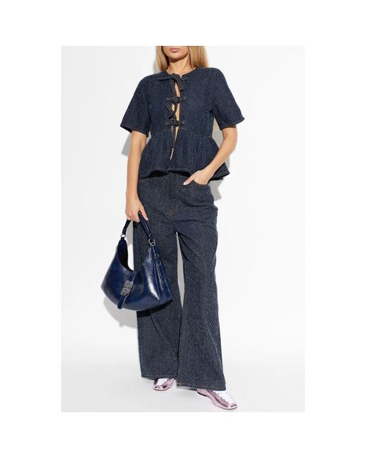 Blouses Ganni de color Blue