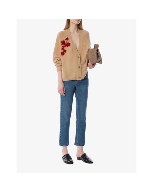 Alberta Ferretti Natural Cashmere Knitwear