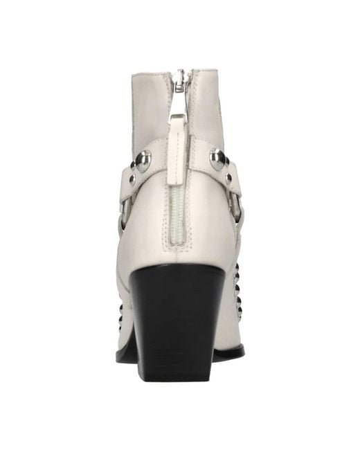 Elena Iachi White Cowboy & Biker Boots