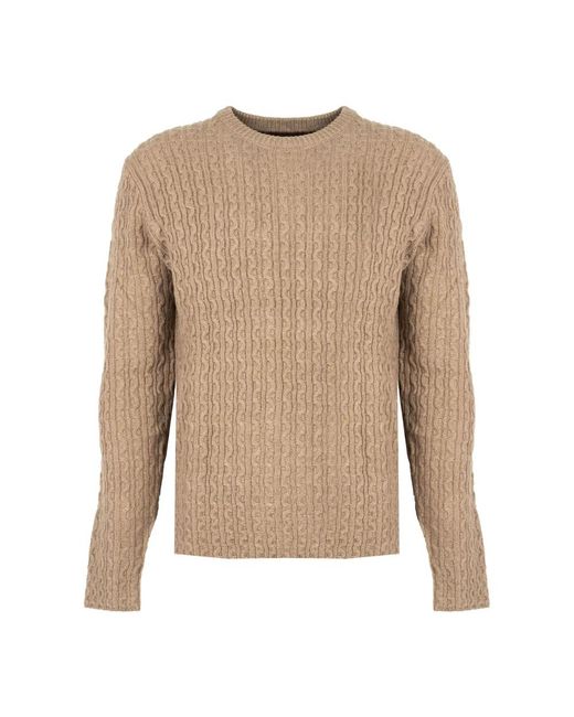 Pepe Jeans Truien & Vesten ,Wol Eenvoudige Gebreide Trui Met Decoratief Patroon in het Natural voor heren