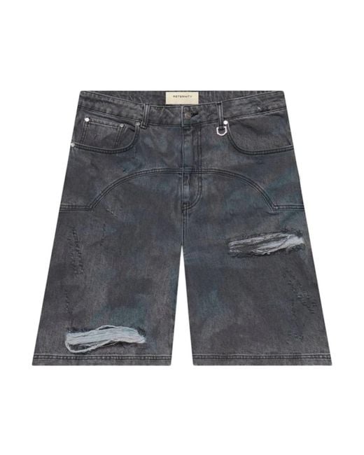 RETERNITY Gray Denim Shorts for men