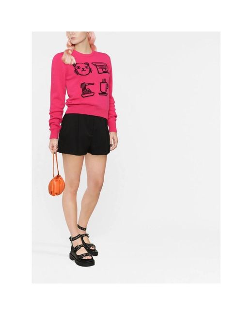 Alberta Ferretti Pink Round-Neck Knitwear