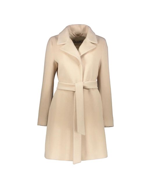 Belted Coats Herno de color Natural