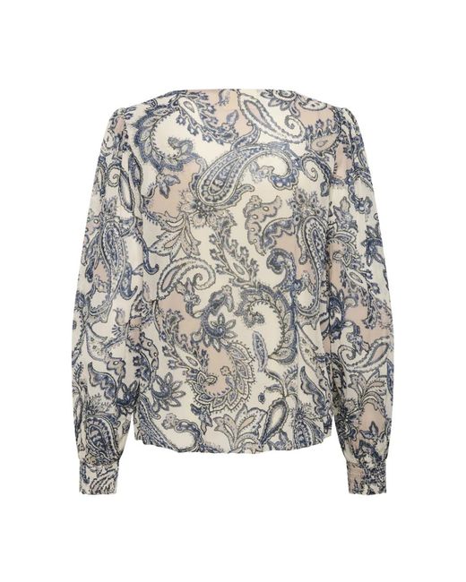 Blouses Cream de color Gray