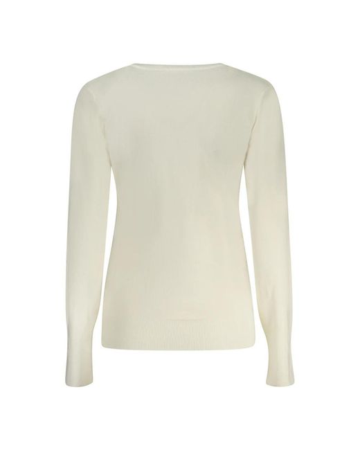Guess White Round-Neck Knitwear
