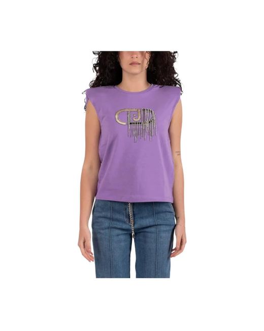 Liu Jo Purple Lässiges baumwoll-t-shirt für frauen