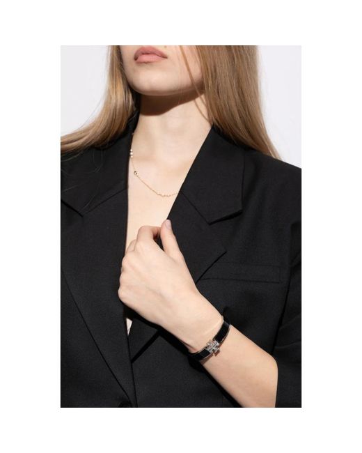 Tory Burch Black Messingarmband Mit Logo