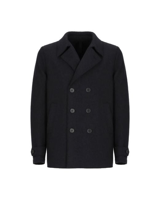 Harris Wharf London Black Double-Breasted Coats for men