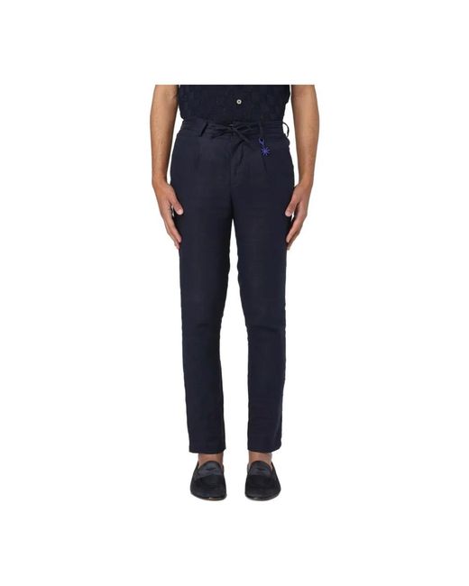 Manuel Ritz Blue Slim-Fit Trousers for men
