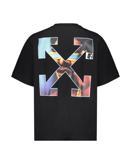 Off-White c/o Virgil Abloh Logo Print Katoenen T-Shirt in het Black voor heren