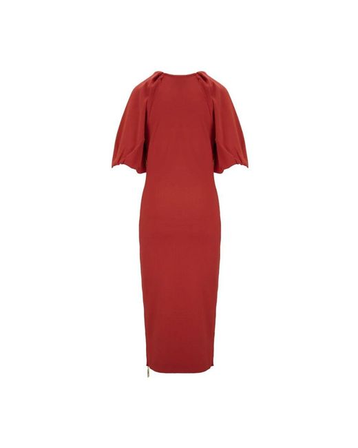 Midi Dresses Elisabetta Franchi de color Red