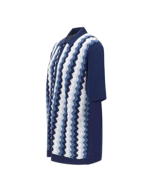 Gran Sasso Blue Short Sleeve Shirts for men