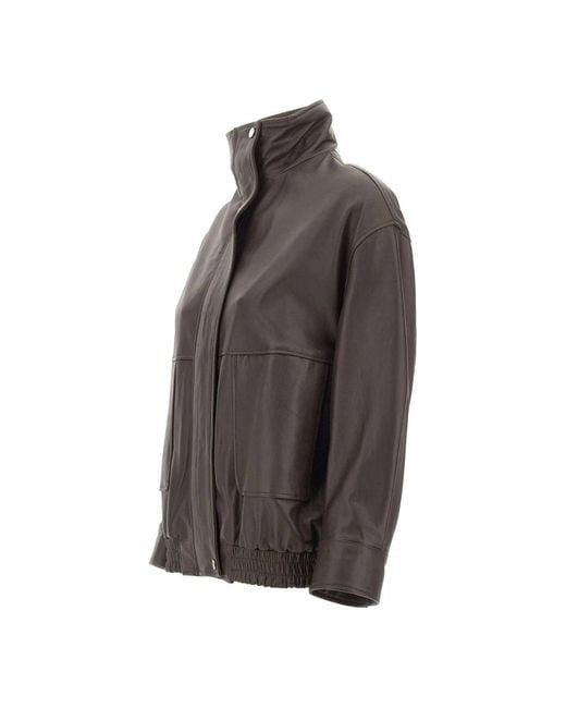 Kaos Leren Bomberjack in het Gray