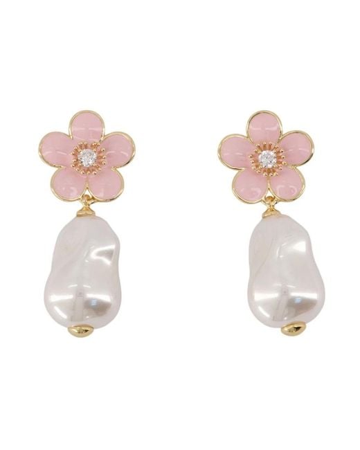 Earrings Self-Portrait de color Pink