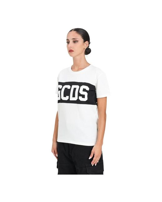 Gcds Wit T-Shirt Met Korte Mouwen Sportieve Stijl in het White