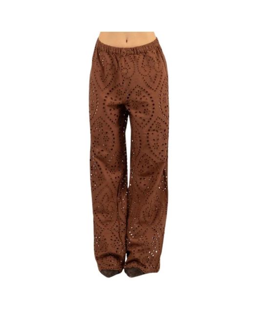 Mc2 Saint Barth Broeken ,Bruin ,Katoen Inez Broderie Anglaise Broek in het Brown
