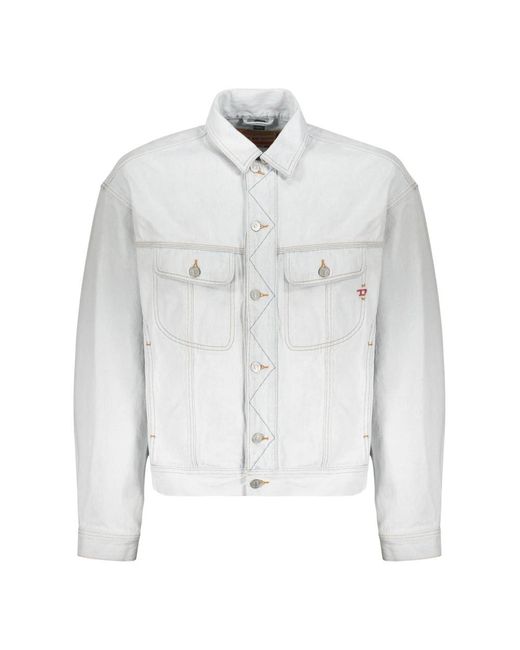 DIESEL White Denim Jackets for men
