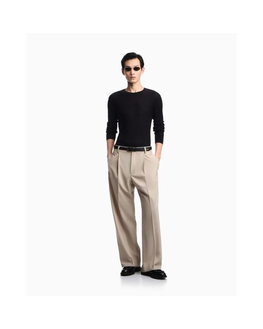 Emporio Armani Black Round-Neck Knitwear for men