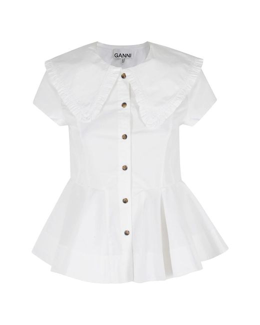 Ganni White Blouses
