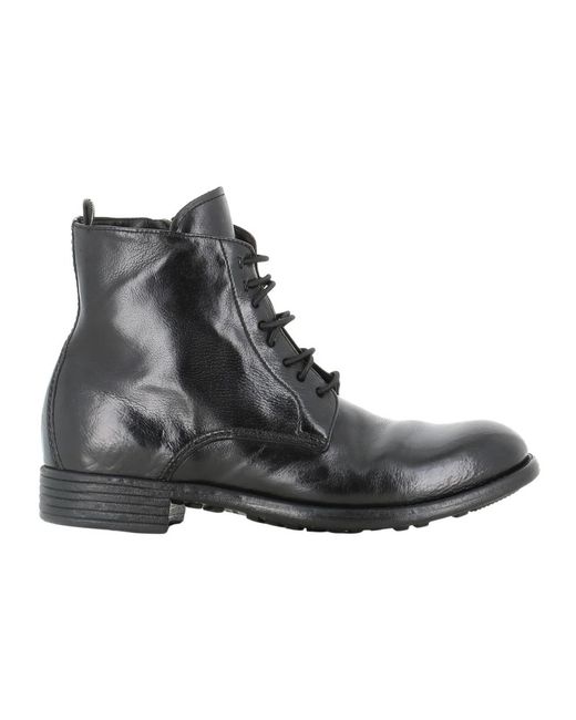 Officine Creative Black Lace-Up Boots