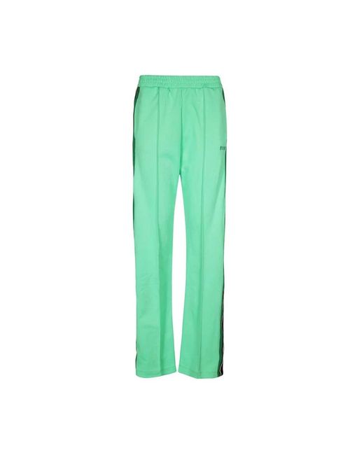 MSGM Broeken ,Groen ,Katoen Gestreepte Elastische Tailleband Trainingsbroek in het Green
