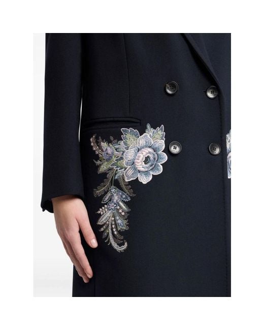 Etro Blue Double-Breasted Coats