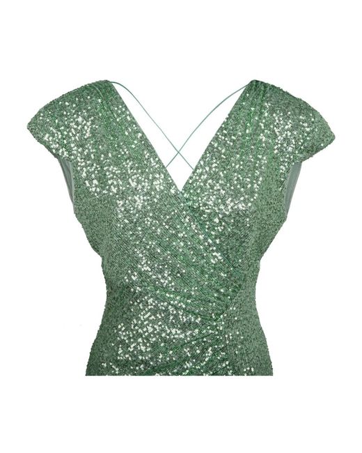 Nenette Green Grünes pailletten drapiertes kleid