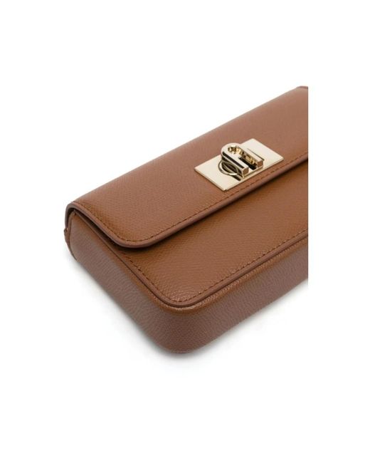 Furla Brown Shoulder Bag Leather
