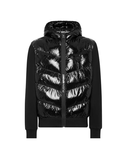 Philipp Plein Fitness ,Zwart ,Nylon Nylon Gewatteerde Jas in het Black voor heren
