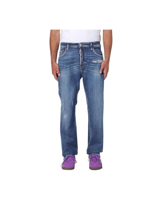 DSquared² Men's Blue Straight Fit Jeans