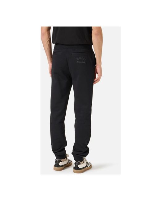 Iceberg Regular Fit Joggingbroek in het Black voor heren