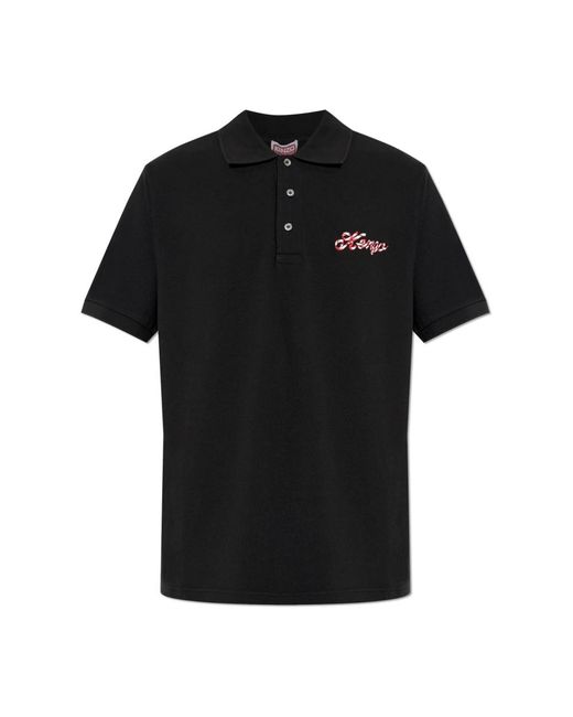 KENZO Tops ,Zwart ,Katoen Cotton Polo Shirt in het Black voor heren