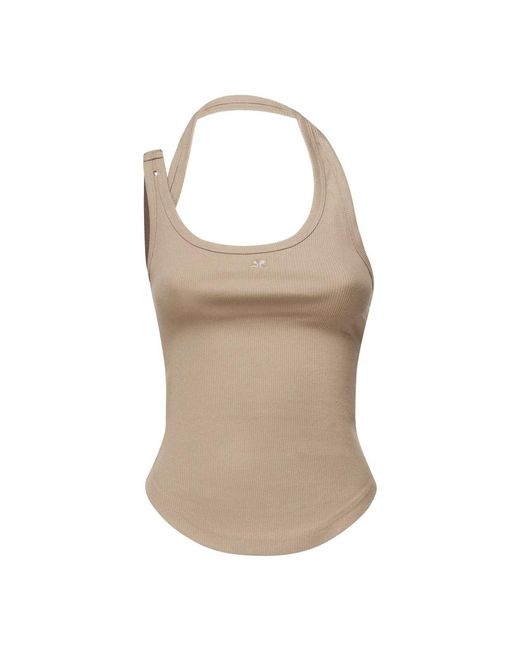 Courreges Brown Rippenschnalle Tank Top 90Er Stil