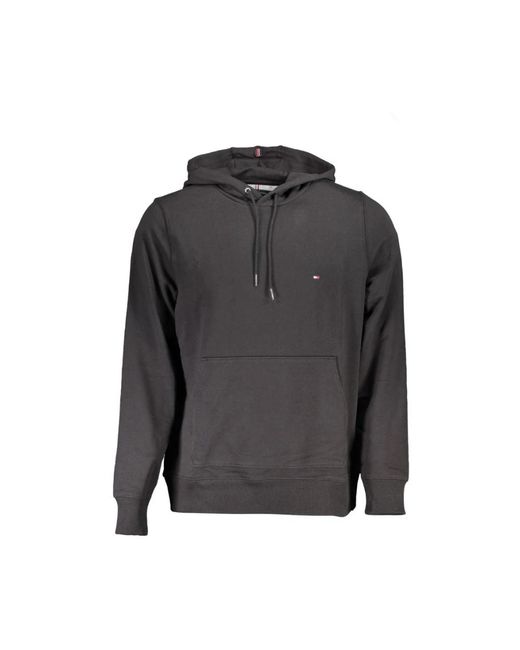 Tommy Hilfiger Schwarzer Kapuzenpullover Mit Stickerei in Gray für Herren