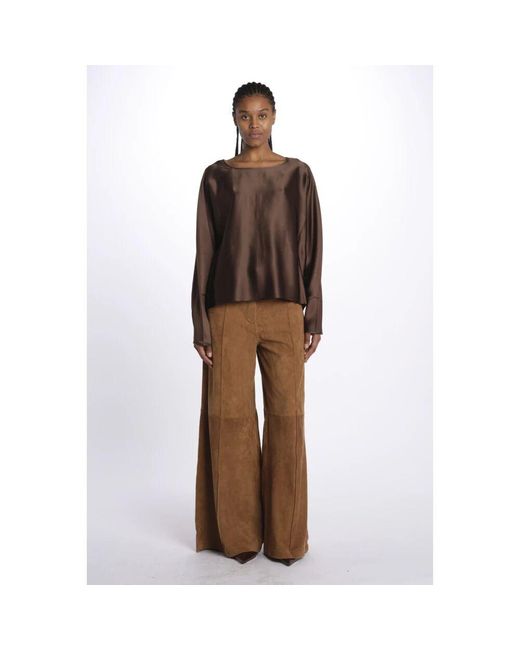 Birgitte Herskind Brown Braunes Candy Satin Hemd