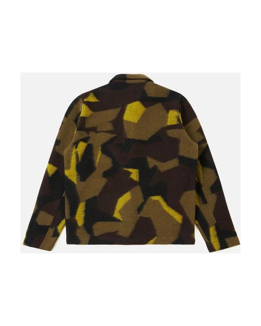 Universal Works Camo Swede Fleece Field Jacket in het Green voor heren