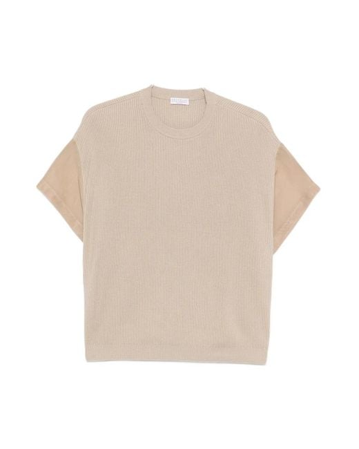 Brunello Cucinelli Natural Round-Neck Knitwear