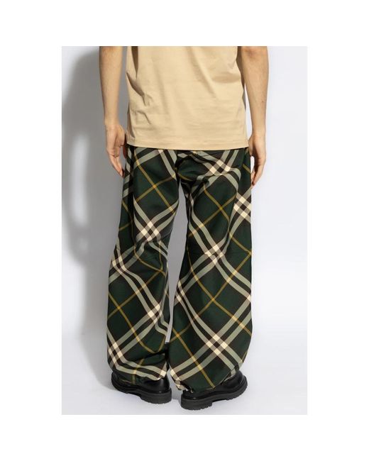 Trousers > wide trousers Burberry pour homme en coloris Green