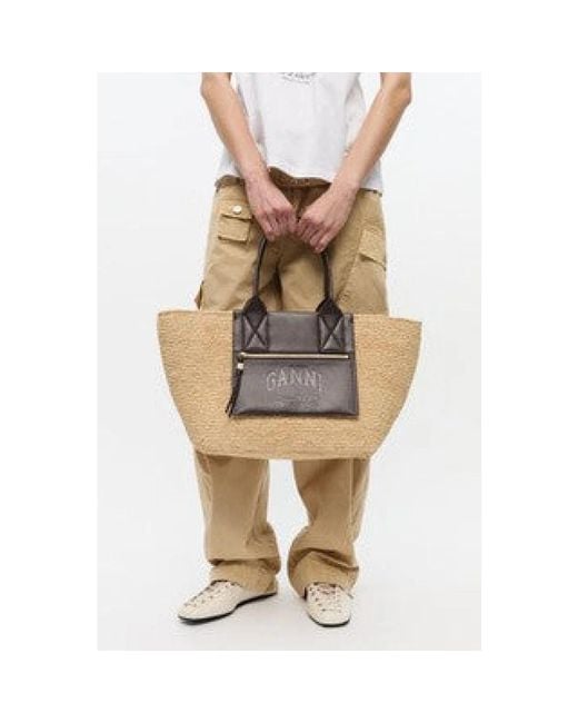 Ganni Brown Shopping Bags