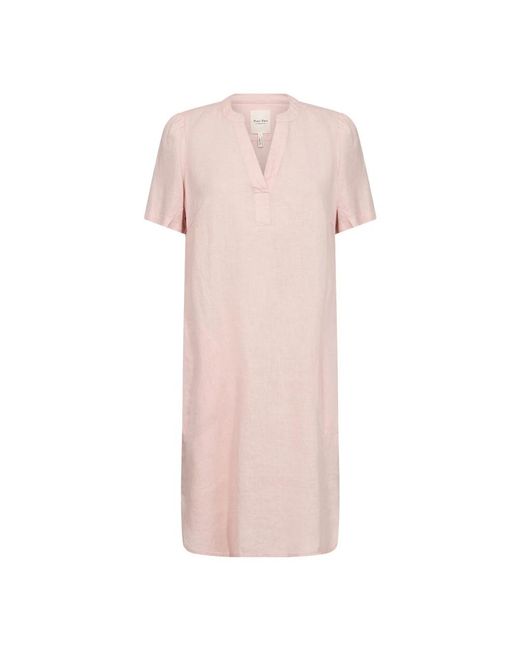 Part Two Kleedjes ,Roze ,Lotus Jurk Met V-Hals in het Pink