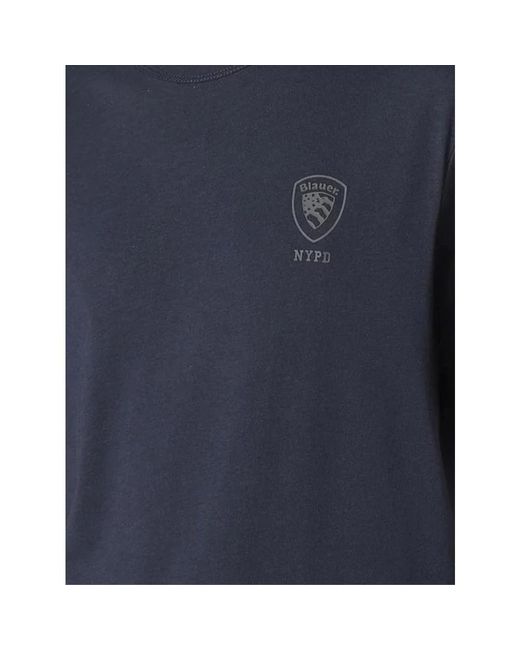 Blauer T-shirt - klassisches modell in Gray für Herren