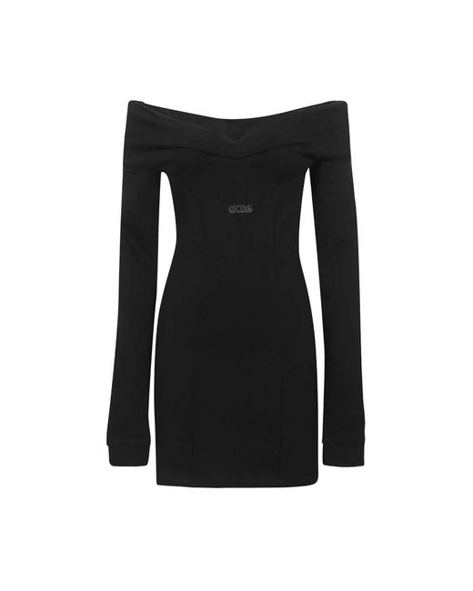 Gcds Kleedjes ,Zwart ,Katoen Strapless Katoenen Mini-Jurk in het Black