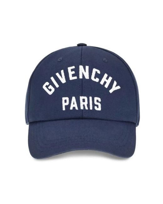 Givenchy Accessoires ,Blauw ,Katoen Logo Baseballpet Met Gebogen Klep in het Blue voor heren
