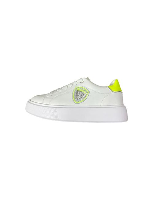 Sneakers platform venus giallo fluorescente di Blauer in White