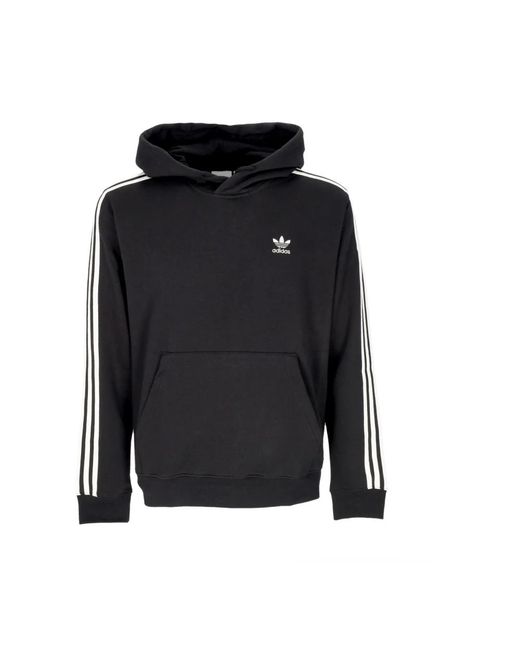 Adidas Fitness ,Zwart ,Katoen Strepen Hoodie Zwart/Wit Lange Mouw in het Black voor heren