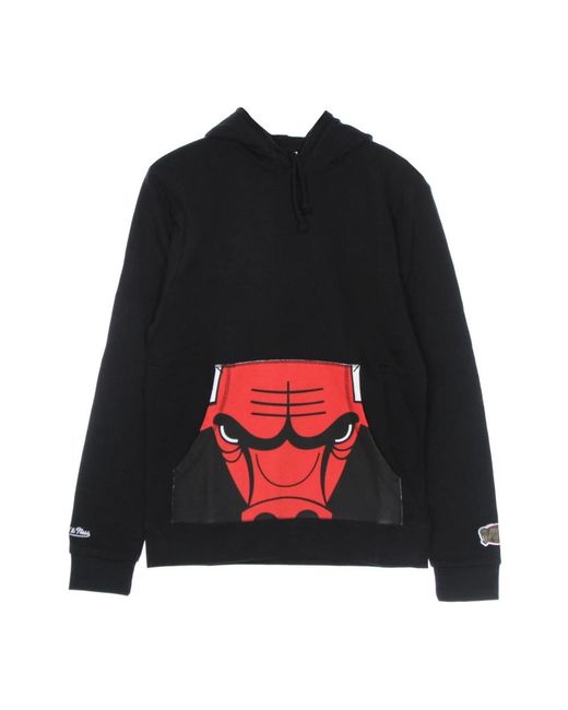 Mitchell & Ness Hoodies & Sweatvesten ,Zwart ,Katoen Chicago Bulls Cropped Logo Hoodie in het Black voor heren
