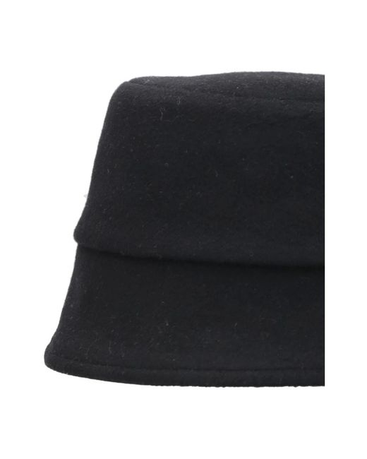 Lanvin Accessoires ,Zwart ,Wol Geborduurde Logo Pet in het Black