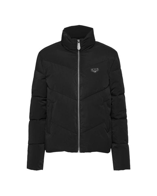 Philipp Plein Jassen ,Zwart ,Nylon Nylon Puffer Jacket in het Black