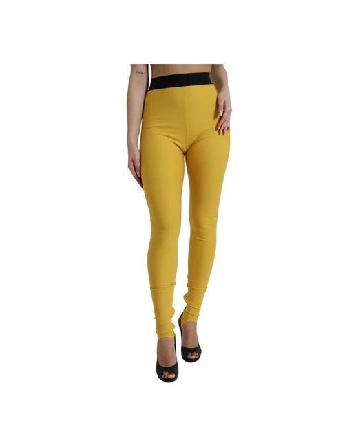 Dolce Gabbana Women's Yellow Leggings